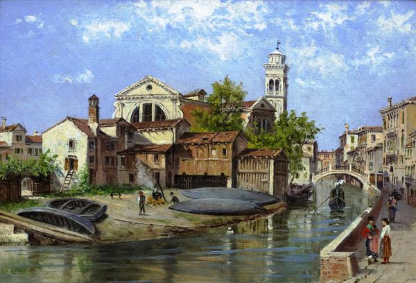 By the Venetian Canal. The painting by Antonietta Brandeis