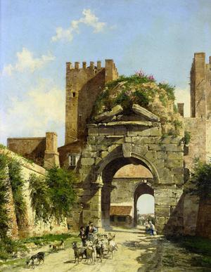 Antonietta Brandeis, L'Arco di Druso, Rome, Painting on canvas