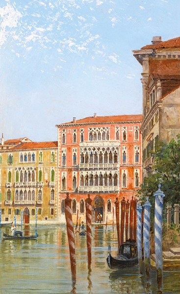 Palazzo Ca'Foscari, Venice. The painting by Antonietta Brandeis