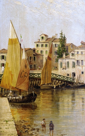 Antonietta Brandeis, San Pietro Bridge, Painting on canvas