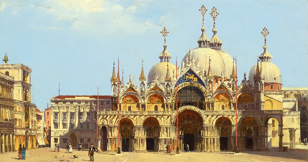 St. Mark's Square, Venice. The painting by Antonietta Brandeis