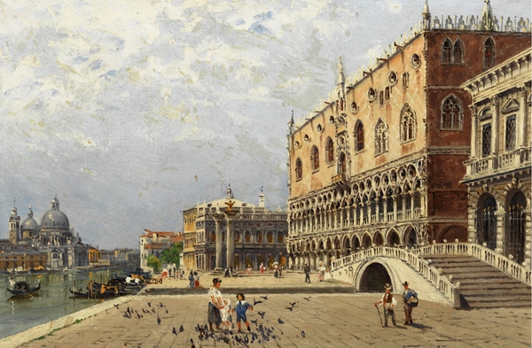 The Doge's Palace, Venice. The painting by Antonietta Brandeis
