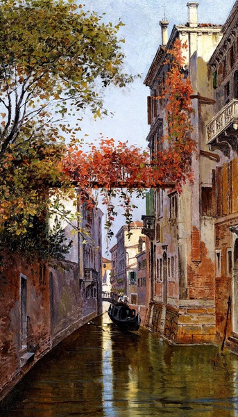 Venetian Canal. The painting by Antonietta Brandeis