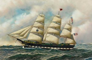 Famous paintings of Ships: Black Ball Liner, Great Western
