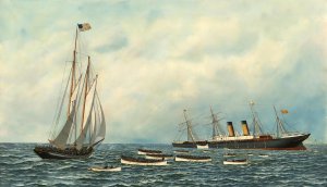 Reproduction oil paintings - Antonio Jacobsen - The Sinking of the S.S. Oregon