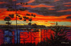 At Sunset, Arkady Alexandrovich Rylov, Art Paintings