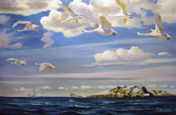 In The Blue Expanse. The painting by Arkady Alexandrovich Rylov