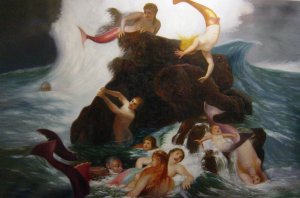 Reproduction oil paintings - Arnold Bocklin - Mermaids At Play
