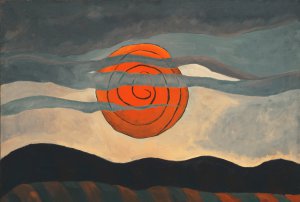 Arthur Dove, Red Sun, Painting on canvas