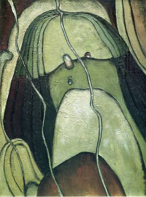 Arthur Dove, River Bottom, Silver, Ochre, Carmine, Green, Painting on canvas
