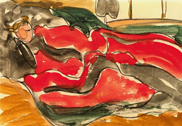 Woman Asleep. The painting by Arthur Dove
