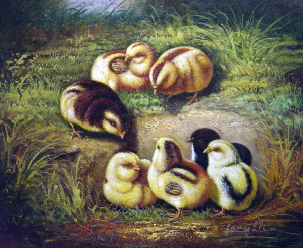 Chickens. The painting by Arthur Fitzwilliam Tait
