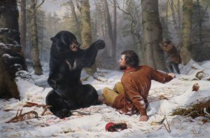 Reproduction oil paintings - Arthur Fitzwilliam Tait - The Life of a Hunter-A Tight Fix