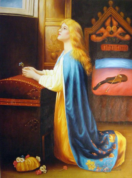 Forget Me Not. The painting by Arthur Hughes
