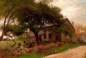Famous paintings of House Scenes: Old Farm House in the Catskills