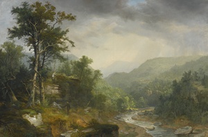 Famous paintings of Landscapes: A Showery Day Among the Mountains