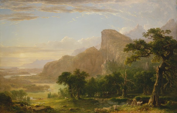 Landscape—Scene from "Thanatopsis". The painting by Asher Brown Durand