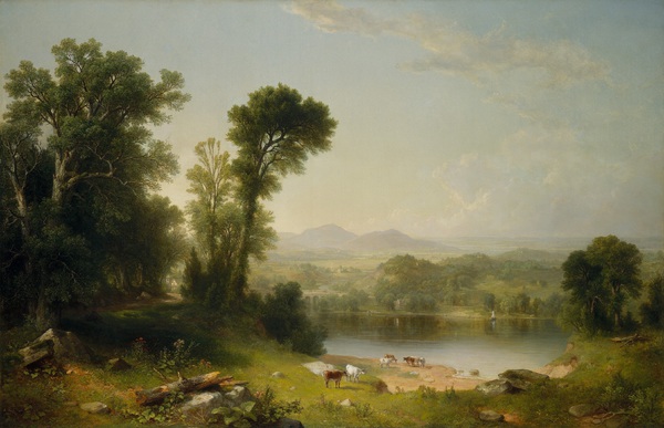 Pastoral Landscape. The painting by Asher Brown Durand