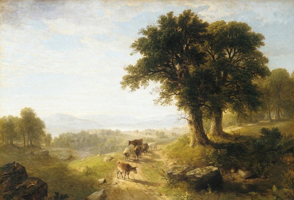 River Scene. The painting by Asher Brown Durand
