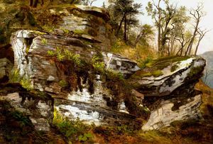 Asher Brown Durand, Rocky Cliff, Painting on canvas