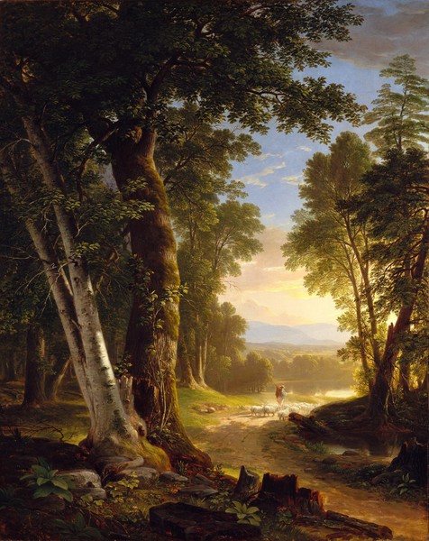The Beeches. The painting by Asher Brown Durand