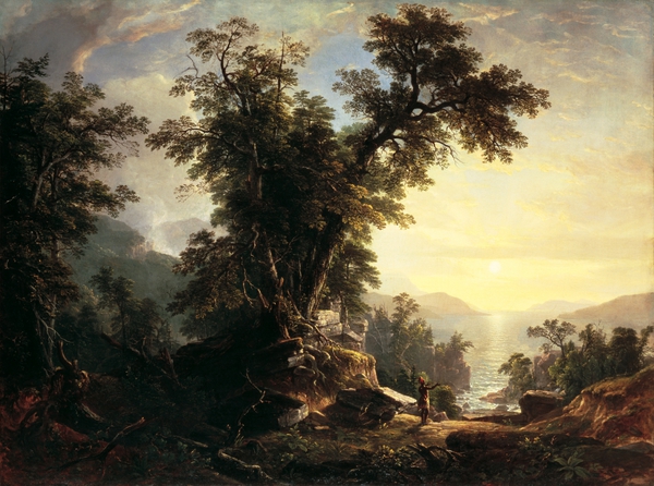 The Indian's Vespers. The painting by Asher Brown Durand