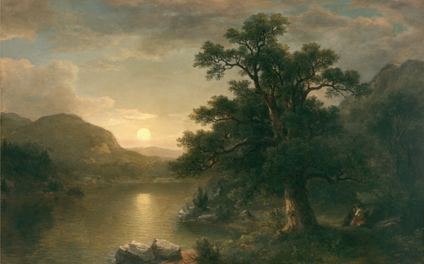 The Trysting Tree. The painting by Asher Brown Durand