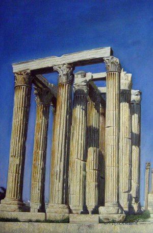 Our Originals, At The Temple Of Olympian Zeus- Athens, Greece, Painting on canvas