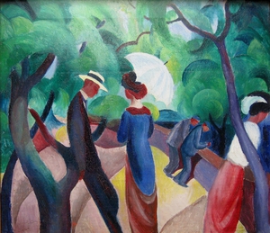 August Macke, At the Promenade, 1913, Painting on canvas