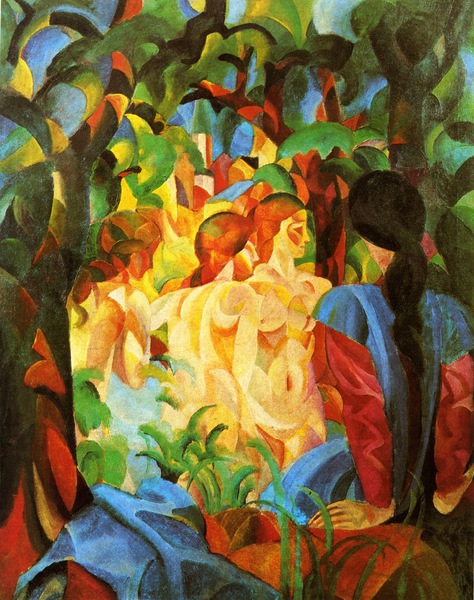 Bathing Women. The painting by August Macke