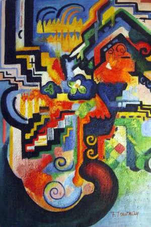 August Macke, Colored Composition, Painting on canvas