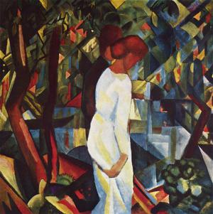 August Macke, Couple in the Woods, Painting on canvas