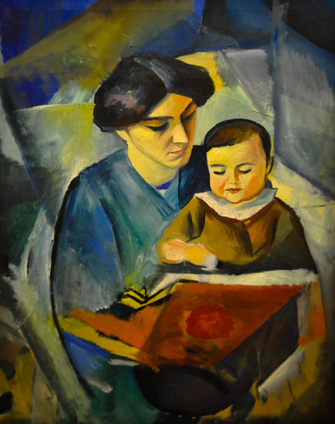 Elisabeth and Little Walter. The painting by August Macke