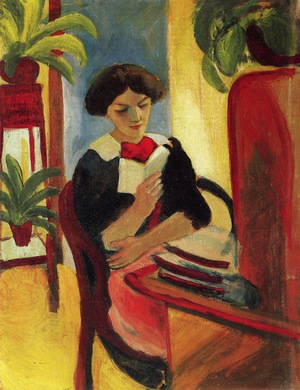 August Macke, Elizabeth Reading, Painting on canvas