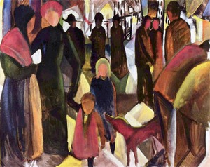 August Macke, Farewell, Painting on canvas
