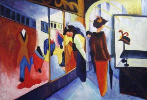 August Macke, Fashion Shop, Painting on canvas