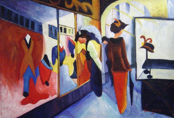 Fashion Shop. The painting by August Macke