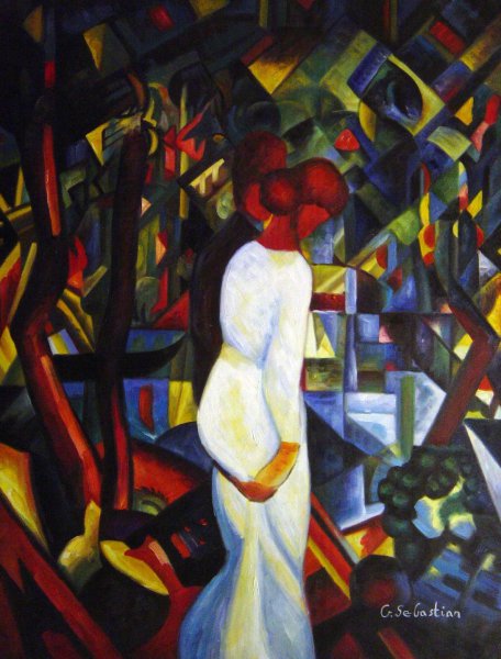Few In The Forest. The painting by August Macke