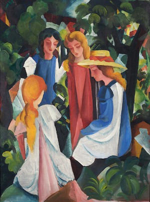 August Macke, Four Girls, Painting on canvas
