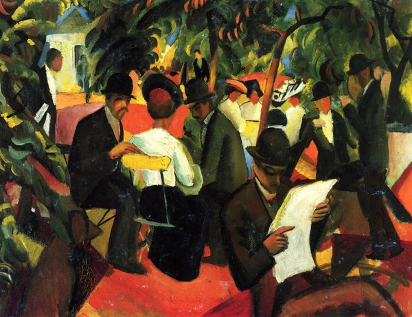 Garden Restaurant. The painting by August Macke
