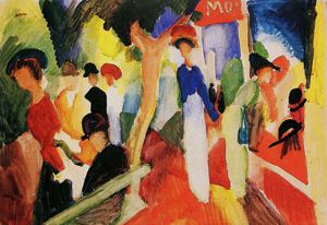 August Macke, Hat Shop at the Promenade, Painting on canvas
