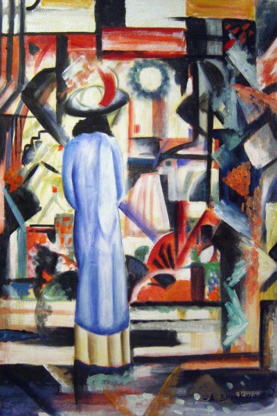 Large Bright Shop Window. The painting by August Macke