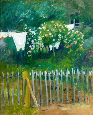 August Macke, Laundry in Kandern, Painting on canvas