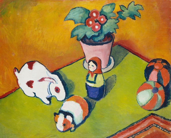 Little Walter's Toys. The painting by August Macke