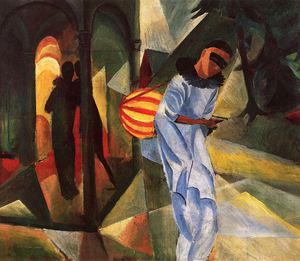 August Macke, Pierrot, Painting on canvas