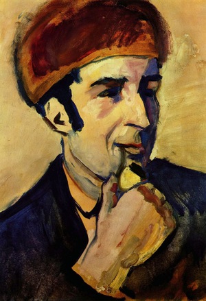 August Macke, Portrait of Franz Marc, Painting on canvas