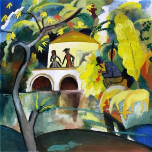 August Macke, Rokoko, Painting on canvas