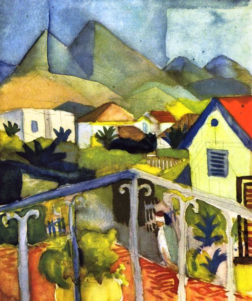 St. Germain Near Tunis. The painting by August Macke