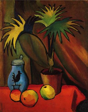 August Macke, Still life with Palm, Painting on canvas