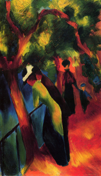 Sunny Way. The painting by August Macke